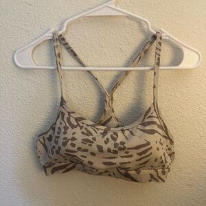 Women's Tan Patterned Sports Bra